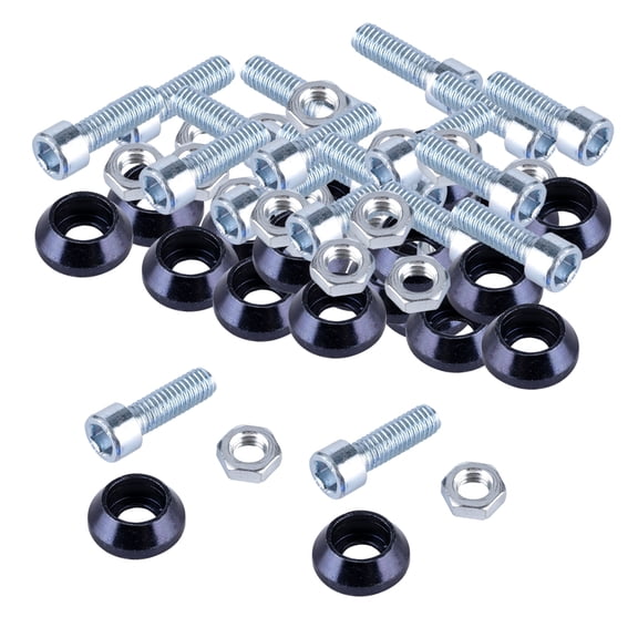 Almencla Universel 20 Pcs Rondelle Extérieure Vis Habillage 24MM Anodisé Noir