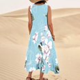 thumbnail image 4 of Susanny Cute Summer Dresses Cotton Linen Boho Flowy Maxi Dresses for Women Flowy Tank Western Dresses for Women Long Floral Sleeveless Womens Sun Dress with Pockets Light Blue 5XL, 4 of 6