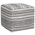 thumbnail image 4 of Simpli Home Simpli Home Carina Contemporary Square Square Woven Pouf in Black Melange, White, 4 of 8