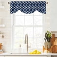 thumbnail image 2 of Tie Up Valance for Windows Blue Moroccan Design Curtains Valances Rod Pocket Valance Window Treatments Geometric Art Balloon Curtains for Kitchen Living Room Bedroom Bathroom Decor 54x18 Inch, 2 of 9