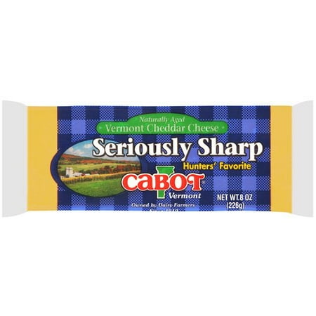 Cabot Vermont Naturally Aged Vermont Seriously Sharp Hunter's Favorite Cheddar Cheese, 8 oz