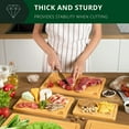 thumbnail image 4 of Luxury Wood Cutting Board for Kitchen - Chopping Board w/Juice Groove & Easy Grip Handle - Organic Wooden Cutting Boards for Meat, Cheese, Fruits & Vegetables (Set of 5), 4 of 6