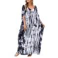 thumbnail image 1 of Abody Femmes Oversize Maxi Robe Cravate Die Imprimé V Robe de Plage Cover Ups, 1 of 7