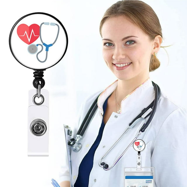 Iumwxz Nurse Badge Buckle Easy-To-Pull Buckle Retractable Badge Easy-To-Pull Certificate Buckle