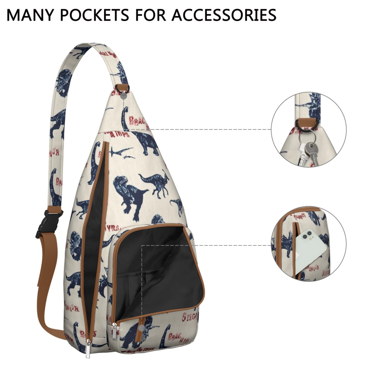 Dino Lover's Sling Bag&nbsp;- Jurassic Inspired Crossbody Backpack (Fun & Practical)