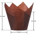 thumbnail image 2 of Zhuge 200 piezas de envoltorios para cupcakes con forma de tulipán, moldes para hornear de papel a prueba de grasa estándar, soportes para envoltorios de muffins(natural), 2 of 4