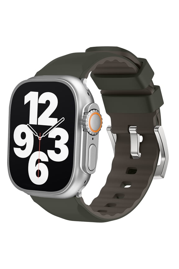 10 Colors Bands Compatible with Apple Watch Band, Adjustable Silicone Color Contrast Sport Watch Band Replacement Strap for iWatch 42/44/45/49mm,for Series 9 8 7 6 5 4 SE,Darkgreen