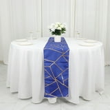 Efavormart 9 Ft Royal Blue Gold Foil Geometric Pattern Blush Polyester ...