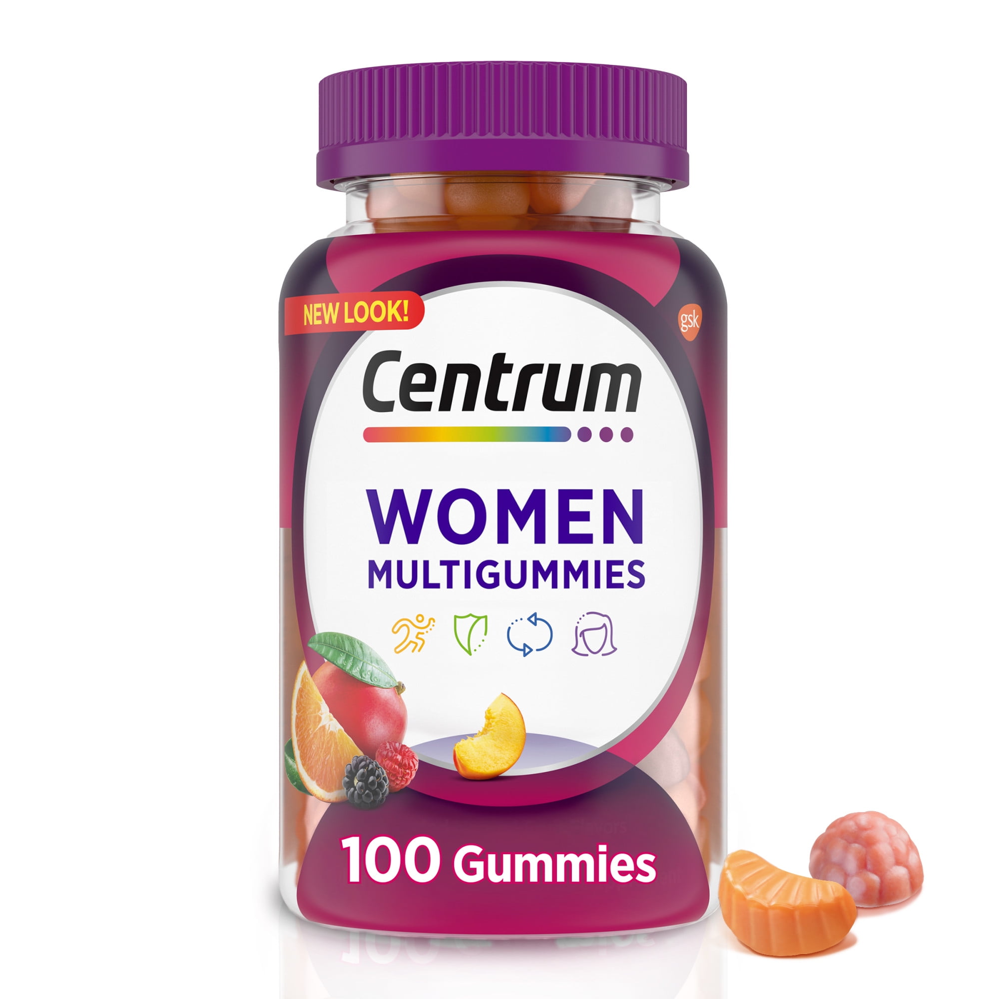 Centrum Multigummies Womens Multivitamin Supplement Gummies, Assorted Fruit, 100 Count