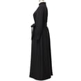 thumbnail image 5 of Afinprain Women's Clergy Dress Long Sleeve A-Line Maxi Dress with Belt and Tab Collar, 5 of 8