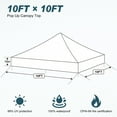 thumbnail image 5 of Terracemaster 10x10 Pop Up Canopy Instant Replacement Tent Top Cover ONLY,Beige, 5 of 5