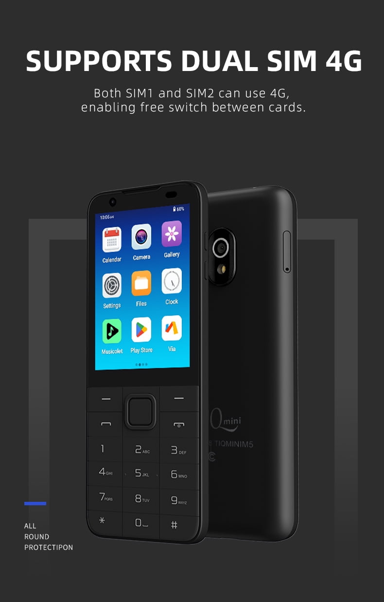 TIQ mini M5 4G Android 13 3+32GB Smartphone – Compatible with Verizon, AT&T, T-Mobile | Google Play Support | Compact Smart Mobile Phone