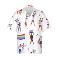 thumbnail image 3 of Camisetas con estampado 3D de la bandera del arcoíris LGBT para hombres y mujeres, camisetas de manga corta con solapa y personalidad a la moda, camisetas con botones para hombres, 3 of 5