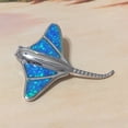 thumbnail image 4 of Stunning Hawaiian Large Blue Opal Stingray Necklace, Sterling Silver Blue Opal Sting Ray Pendant, N6153 Birthday Valentine Wife Mom Gift, 4 of 10