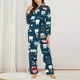 thumbnail image 2 of Fotbe Dental Conjunto de Pijama de Manga Larga para Mujer con Estampado, Ropa de Dormir de 2 Piezas, Conjunto de Casa Suave y Cómodo con Bolsillos-Medium, 2 of 7