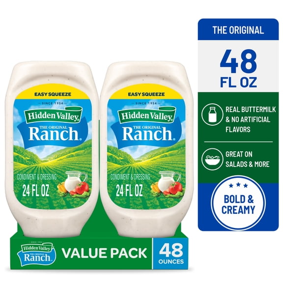 Hidden Valley Original Ranch Dressing, 24 fl oz, Pack of 2