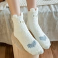 thumbnail image 2 of Ierhent Socks with Cats Womens Super Soft Cute Cartoon Animal fuzzy Cozy Non-Slip Winter Slipper Socks White,One Size, 2 of 7