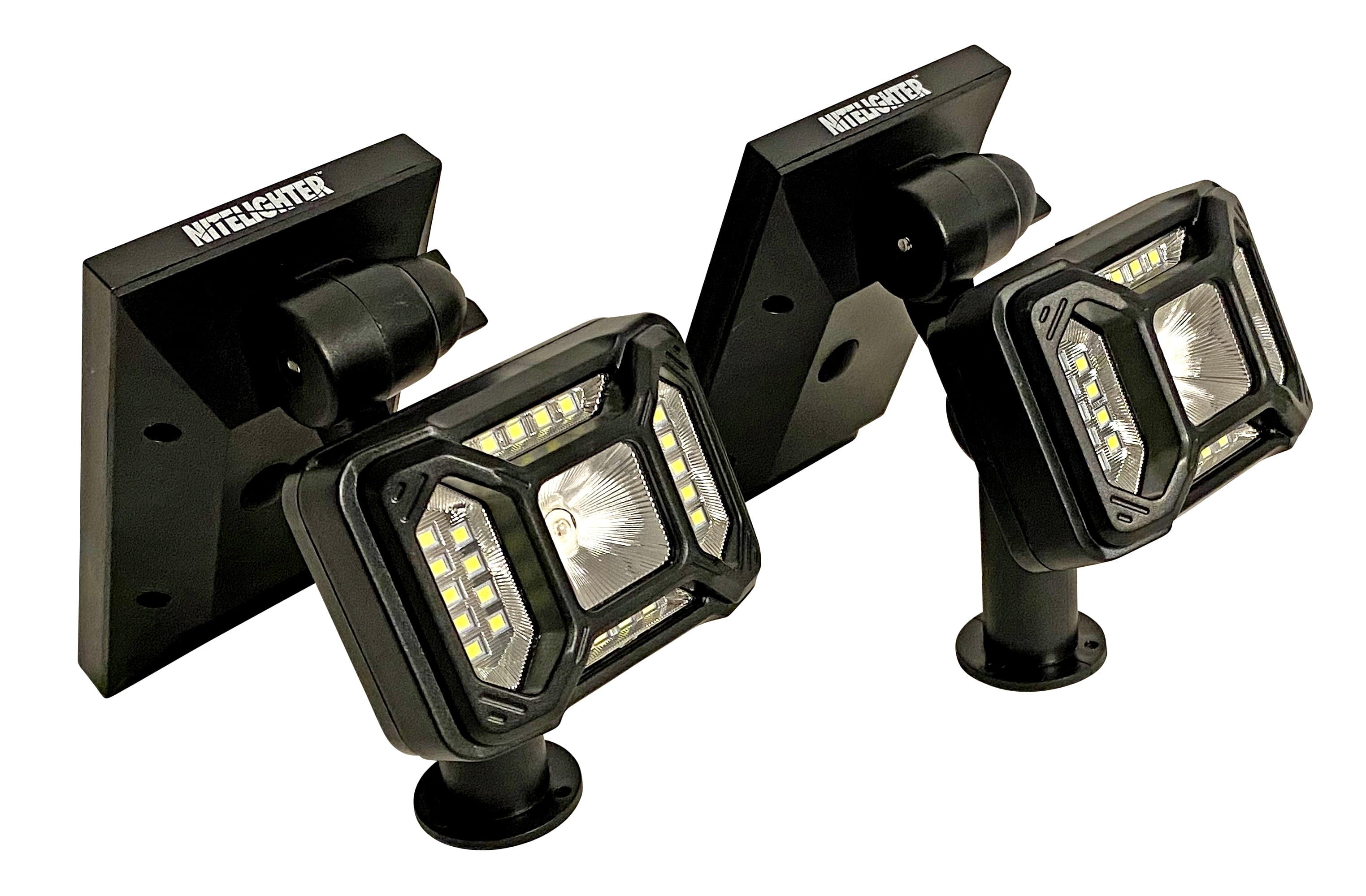 Nitelighter: Dusk to Dawn Solar-Powered, Cool White Landscape or Area Spotlight – 2 Pack