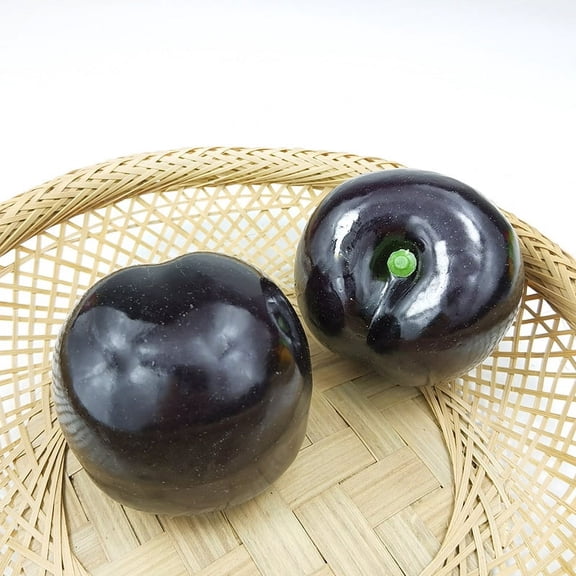 ERDOUY Artificial Fruits Pack, Fake Fruit Set Foam Fruit for Decor, Decorative Fruit for Home Party Vase Fillers Photography Props ,Black brin，5pcs