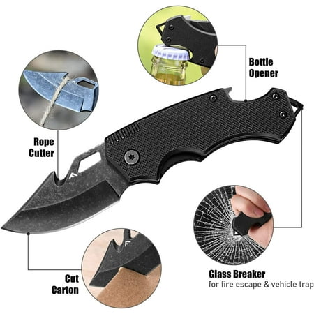 TRAHOO-Mini Folding Pocket Knife & Outdoors Windproof Flameless Dual Arc Lighters with Multifunction Spoon