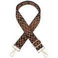 thumbnail image 1 of Adjustable Wide Shoulder Strap Replacement Belt Crossbody Canvas Bag Handbag,Brown Gold Clasp, 1 of 7