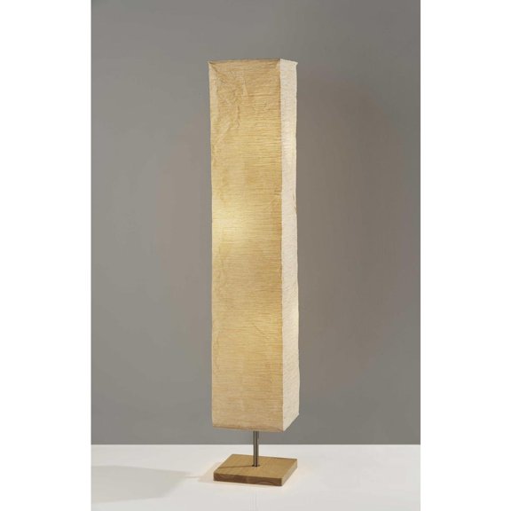 HomeRoots 372821 Natural Wood & Metal Floorchiere Lamp, 11 x 11 x 58 in.