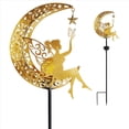 thumbnail image 2 of 2X Estatuas de Lámpara de Jardín Solar para Decoración Al Aire Libre, Estaca de Luz de Estatuilla de Luna de Hadas, Adorno de Inauguración de la Casa para Patio, Césped, Patio, 2 of 5