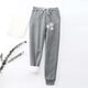 thumbnail image 2 of Gibobby Pantalones para mujer deportivos Pantalones casuales de invierno con estampado de flores de diente de león, cálidos y polares, con bolsillo y cintura larga(Gris,G), 2 of 3