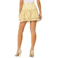 thumbnail image 4 of INSPIRE CHIC Women's 2023 Floral Tiered Ruffle Skirts Cute Summer Flowy Chiffon Mini Skirt L Yellow, 4 of 7