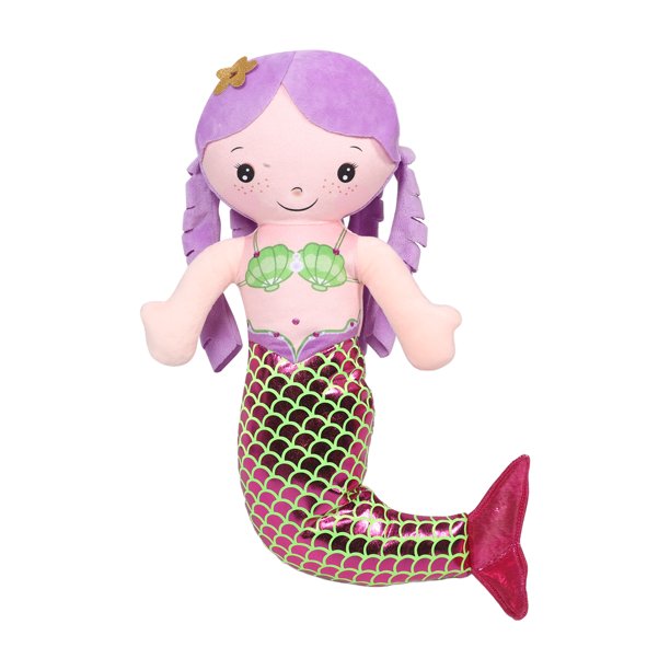 Adorable muñeca de sirena de peluche, muñeca de peluche flexible, juguete de peluche de sirena decorativo, muñeca de sirena de peluche, lindo juguete de sirena para niños pequeños