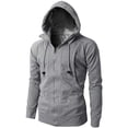thumbnail image 5 of Dovford Mens Slim Fit Lightweight Zip Up Hoodie with Pockets Long Sleeve Full-Zip Hooded Sweatshirt, 5 of 6