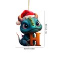 thumbnail image 2 of Decoración de retrovisor de coche, dinosaurio acrílico, letra H, ornamento de árbol de Navidad para niños, 2 of 9