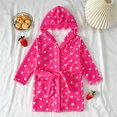 thumbnail image 7 of Tfken Girls Pajamas Robe Love Heart Graphic Flannel Sleepwear Long Sleeve Hooded Bathrobe With Pockets Loungewear Winter Homewear Casual Comfy Nightwear,Size 2-10 Years Pink, 7 of 7