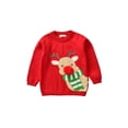 thumbnail image 2 of Chandails de Noël pour Bébé, Mignons Imprimé Renne Snowman Manches Longues Col Rond Pulls Tricotés, 2 of 6