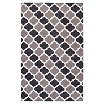 Modway Lida Moroccan Trellis 5x8 Area Rug in Charcoal and Black