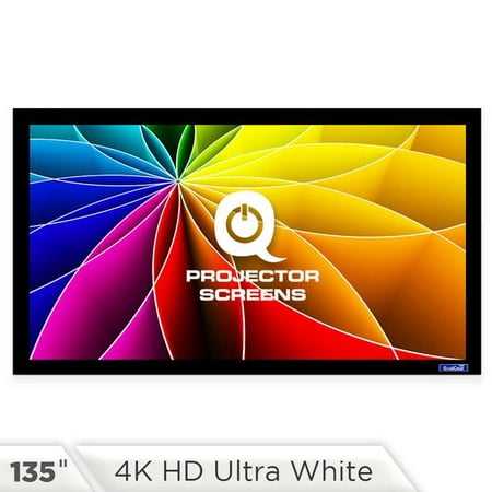 QualGear QG-PS-FF6-169-135-W 16:9 Fixed Frame Projector Screen, 135-Inch 4k HD Ultra White 1.2 (Best 4k Projector Under 500)