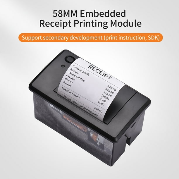 Embedded Thermal Receipt Printer 58MM Mini Printing Module Low Noise with USB/RS232/TTL Serial Port Support ESC/POS Commands for Weighing Apparatus Cash Register Self-Service Terminal - Walmart.com
