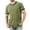 Green, variant on Men's Deep V Neck Short Sleeved T Shirt Cotton Elastic Bottoming Shirt Stand Up Collar In Summer,M