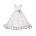 thumbnail image 2 of Ekidsbridal Ivory Tulle Rose Petals Flower Girl Dresses Wedding Pageant Ball Gown Birthday Party Easter Summer 302T 2, 2 of 3