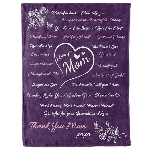 Gifts for Mother's Day Blanket from Daughter Son, Birthday Gift Mom Throw Blanket for Couch Bed, 60'' x 50''