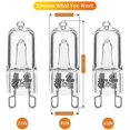 thumbnail image 3 of 20pcs G9 Halogen Light Bulbs,25w Clear Halogen Lamps Dimmable,warm White 2800k For Chandeliers, 3 of 5