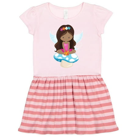 

Inktastic African American Fairy Fairy Sitting On Mushroom Gift Toddler Girl Dress