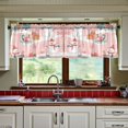 thumbnail image 3 of Yayeee Kitchen Curtains Tier Set of 2 Light Filtering 57"x24" Over Sink Window Panels, Pink Christmas Snowman, 3 of 7