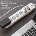 thumbnail image 3 of Protector contra sobretensiones Power Strip GE de 6 salidas, cable de 25 pies, 800J, blanco, 3 of 7