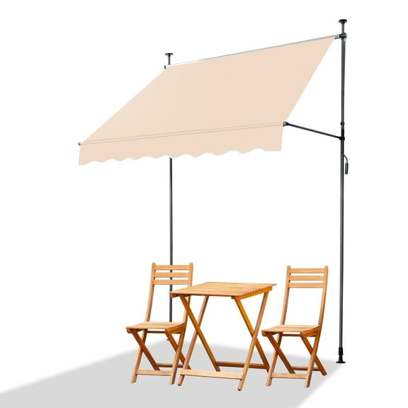 Awning Sun Shade Patio Awning Cover Outdoor Patio Canopy Sunsetter Deck Awnings 78.7"D x 47.2"W x(78.7 -118.1)"H Retractable Awning Khaki