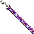 thumbnail image 2 of Dog Leash Unicorns Rainbows Stripes Purple 4 Feet Long 0.5 Inch Wide 4 Feet Long - 1/2" Wide, 2 of 3