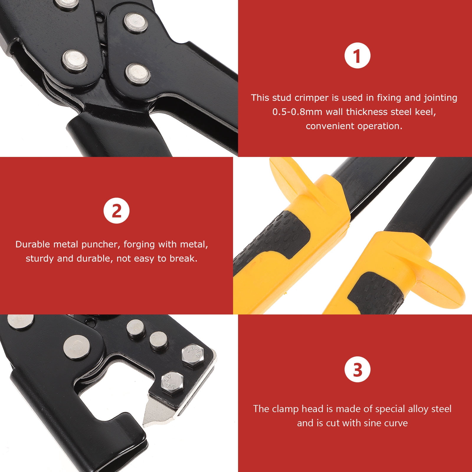 LEORX 1Set Orange Stud Crimper for Keel Fastening Crimping Tool Metalworking