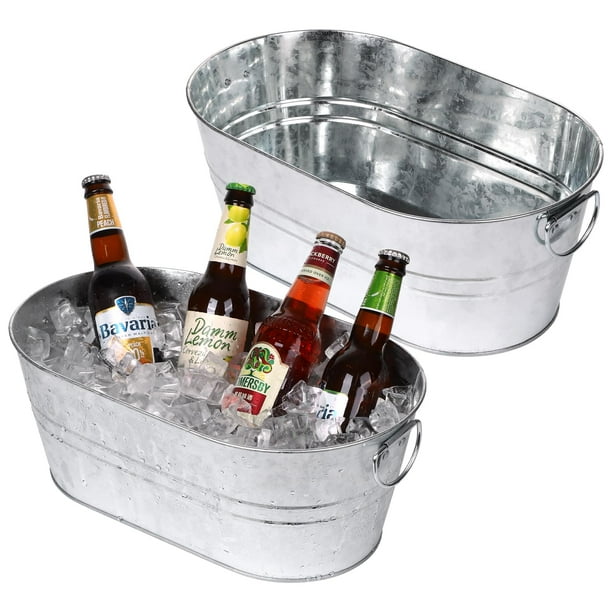 Cubetas para Bebidas tchrules Cubeta Galvanizada 3 Galones 38x23x15 cm 2 piezas