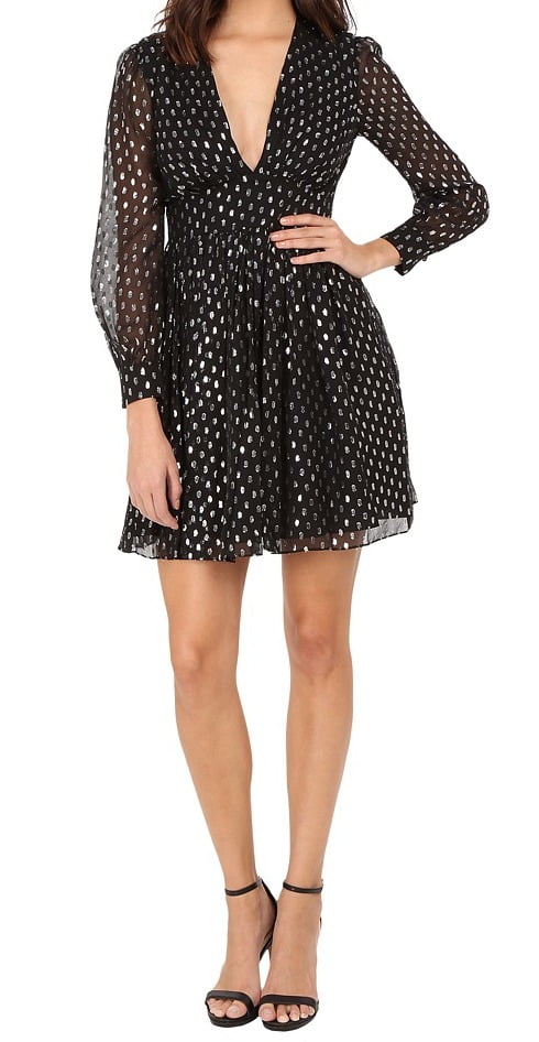 Jill Stuart Jill Stuart New Black Womens Size 4 Metallic Polka Sheath Dress Silk Walmart Com Walmart Com