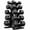 156 lb (8, 10, 15, 20, 25 lb) X 2 & Rack, variant on 120 lb Dumbbell Set with Rack, Rubber Encased Hex Free Weights for Home Gym Strength Training